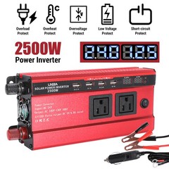 5000W Inversor de corriente DC 12V 24V a AC 110V 120V Convertidor con 3 AC 4 USB