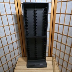 Vtg Fellowes 40 Slot VHS Tape Tower Storage Rack Black Plastic 31″ Organizer