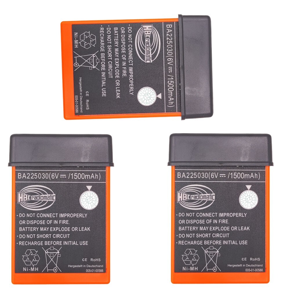 3-pack BA225030 6V Ni-Mh Battery For HBC Pump Truck Remote Control Battery