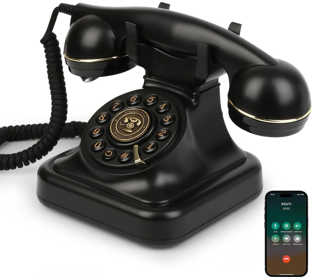 Bluetooth Retro Home Phone Speakerphone Black White Pink Hands-Free