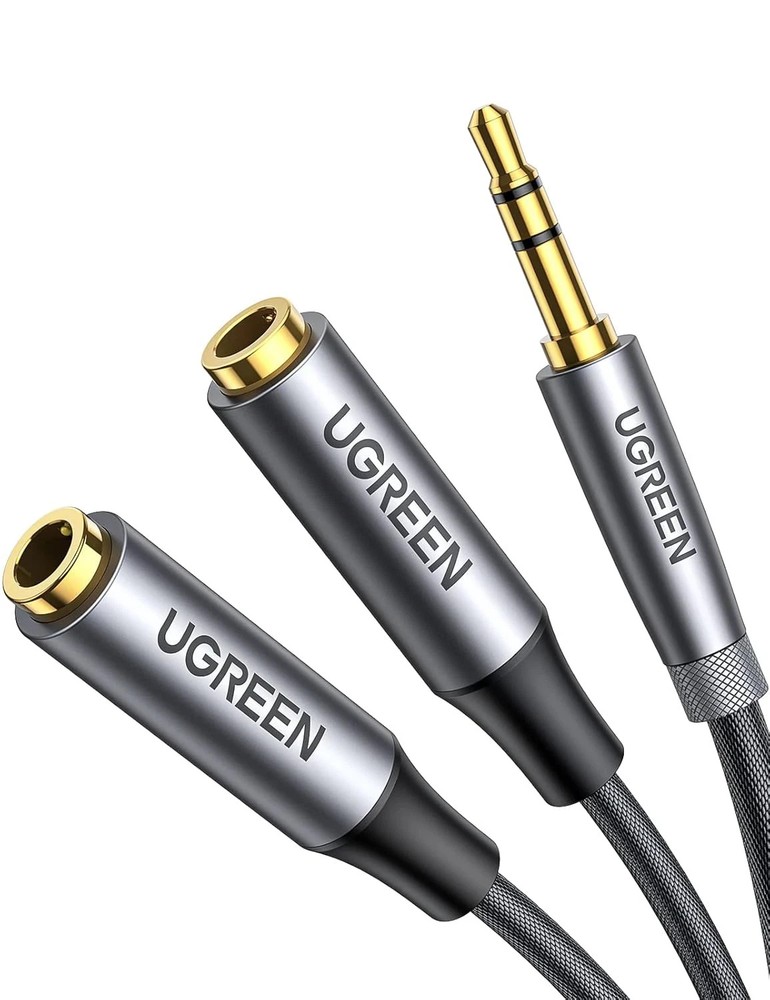 Headphone Splitter 3.5Mm Aux Splitter 2 Female to 1 Male Audio Y Stereo Dual Hea