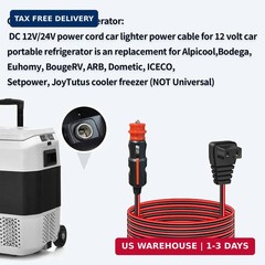 12V/24V Car Refrigerator Power Cord – 10FT Fridge Freezer Cable for Alpicool, CO
