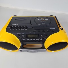 Sony CFD-980 ESP Sports Water Resistant Boombox CD Cassette AM/FM Yellow TESTED