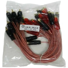 Bulk Lot of 10 Pcs Pack RCA Y-Splitter Cables 1′ Ft Shielded 1 Male to 2 Female