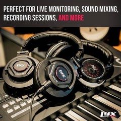 LyxPro HAS-30 Noise-Canceling DJ Headphones, Over-Ear Studio Headphones, Black