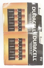 Duracell 9V Alkaline Batteries 8 Pack (2 Packs) New Sealed Long Lasting
