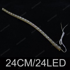 White 24cm 24LED PVC Flexible LED Strip Light Waterproof for Car Motorcycle