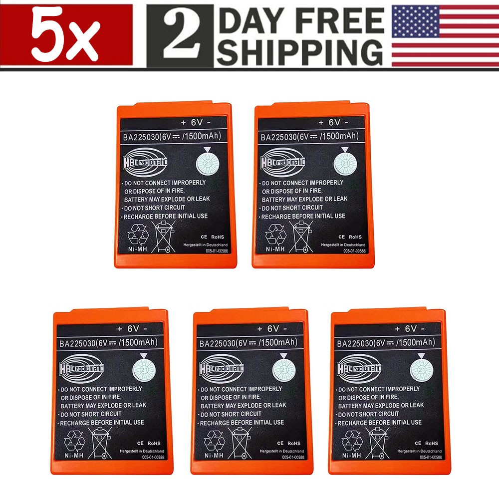 [5 Pack] 1500mAh BA225030 6V Battery For HBC Crane Remote Pump Truck Battery