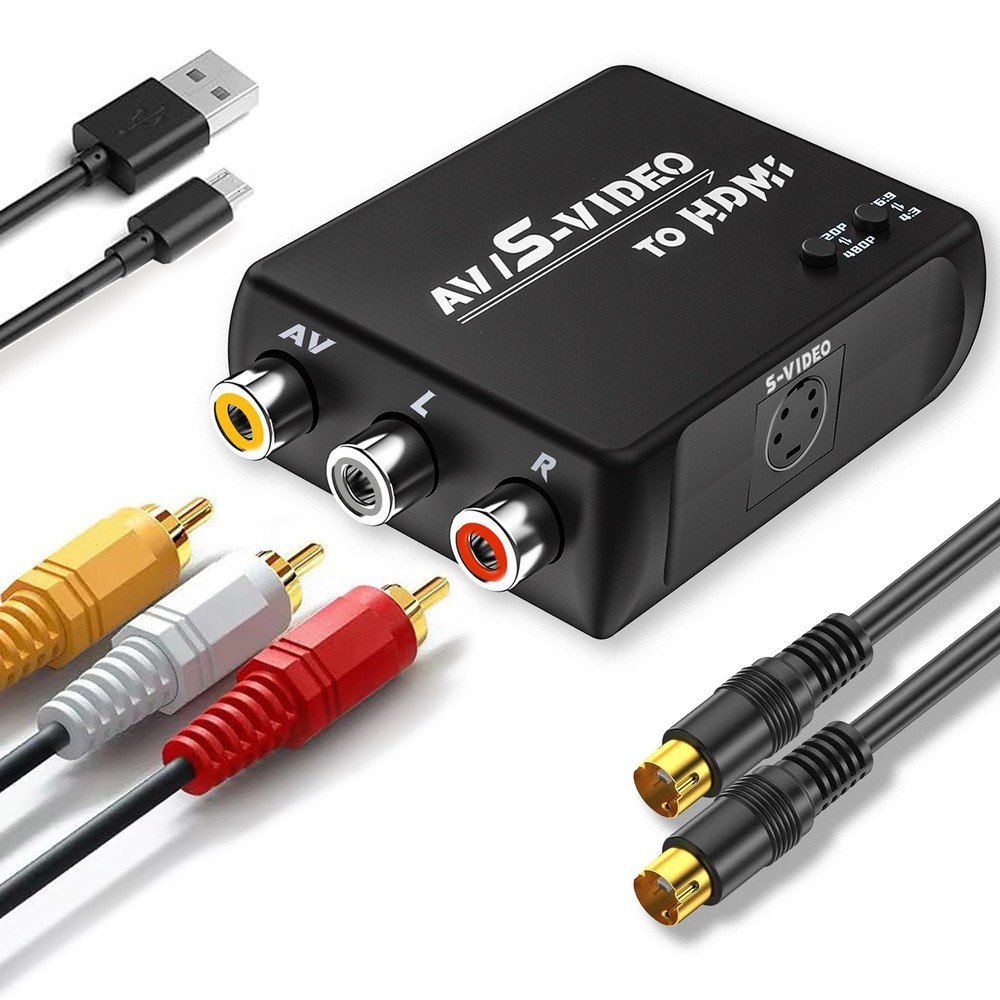 S Video to HDMI Converter, AV RCA to HDMI Converter, Includes RCA Cable + S V…