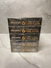Memorex 6 1/2 hours HS T-130 Blank VHS Tapes – NEW and Sealed (5-pack)