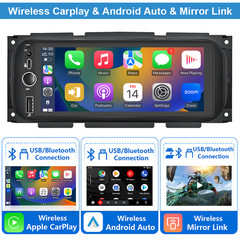 For 2003-2006 Jeep Wrangler TJ CarPlay Car Radio Stereo GPS Android 15 W/CAM 64G
