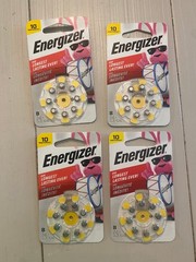 [4pack] Energizer Hearing Aid Batteries Size 10, Yellow Tab, 8 battery per pack.