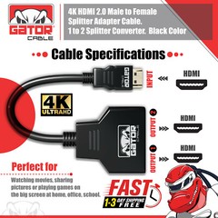 4K HDMI 2.0 Cable Splitter Switch UHD HDTV Switcher Signal Split 1 In To 2 Out