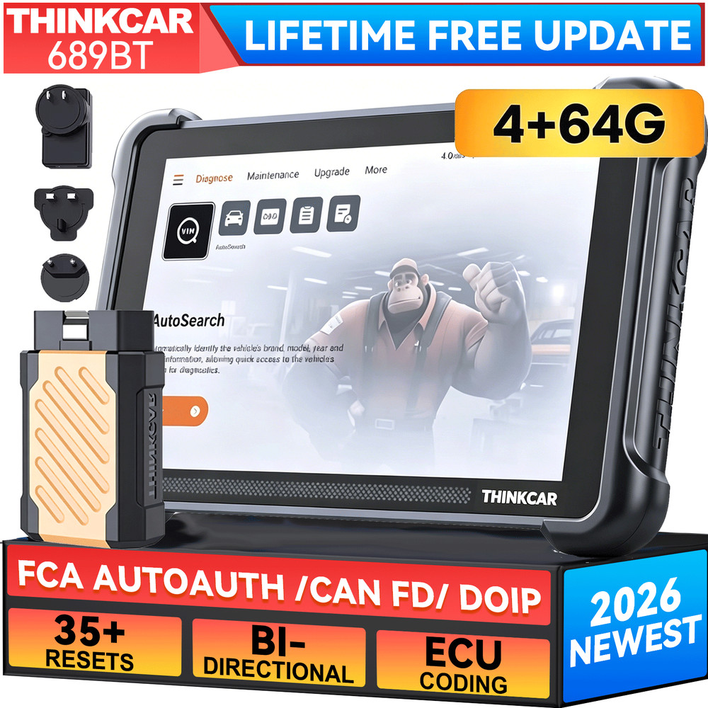 Lifetime Free Update THINKCAR SCANNER Thinkscan 689BT With CANFD/DoIP/FCA