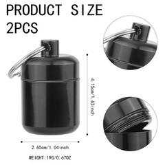 2pcs Ear Plug Carrying Case Keychain, 1 Count (Pack of 2), Black, Grey