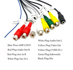 20 Pin Car Radio RCA Audio Replacement Harness with 8 Female RCA Connector Vi…