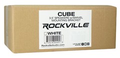 Cube by Rockville Pair of 3.5″ White Home Theater Wall Speakers+Swivel Brackets