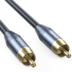 FEMORO Subwoofer Cable 10 ft, Single RCA Cables Dual Shielded Wire Gold Plated P
