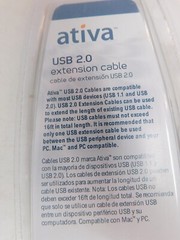 Ativa 828-655 USB 2.0 Extension Cable 6′ Black New In Box A Plug A receptacle