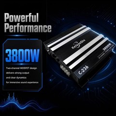 Car Audio Amplifier 3800W 2 Channel Full Range Vehicle Subwoofer Speaker System