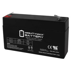 Mighty Max 6V 1.3Ah SLA BATTERY LEOCH DJW6-1.2 T1 F1 6V1.3AH 6V1.4AH 6V1.2AH LP6