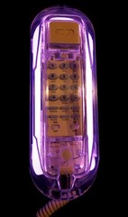 Vintage transparent clear acrylic trimline style desk purple neon telephone