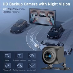 9 In Carplay Screen Wireless 4K Front Dash Cam 1080P Rear Backup Camera GPS Call