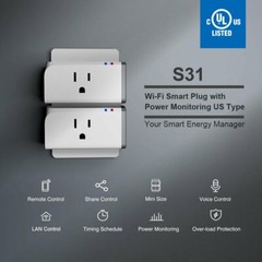 SONOFF S31 15A WiFi Smart Plug with Energy Monitoring Smart Outlet Timer Switch