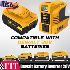220W Power Inverter For DeWalt 20V 20 Volt Max 5.0AH Lithium Ion Battery DCB205