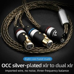 Hifi XLR To 2XLR Cable Occ Silver Plated High Quality XLR Splitter Y XLR Audio