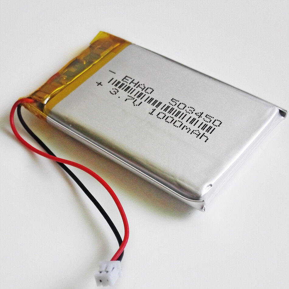 3.7V 1000mAh 503450 Li po Polymer Battery JST 2pin 1.25/1.5/2.0/2.54mm Connector