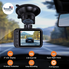 Dash Cam Front and Rear, 2.5K Dual Dash Camera for Cars, 2560P Mini Car Camera,