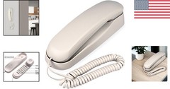 Trimline Corded Wall Phone – Elegant White Analog Phone for Seniors, 3.15”x9.06”