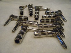 Lot of 12 1/4″ Right Angle TRS Stereo Audio Cable Plugs 6.35mm Connector Adapter