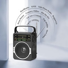 Lightweight AM FM Radio with 5W Loud Speaker & Bluetooth for Travel & Leisure