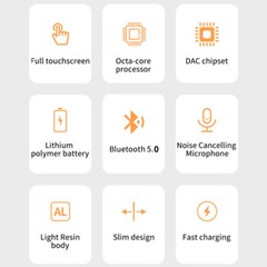 Portable MP4 MP3 Player Bluetooth 5.0 Touch Screen Lossless HIFI Music FM Radio