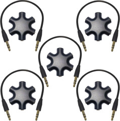 5-Jack Audio Headphone Jack Splitter 5 Way for 3.5Mm Devices Multi Earphone Aux