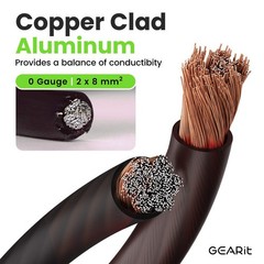 GEARit 0 Gauge 25′ 50′ CCA Amplifier Power / Amp Ground Wire, Black/Blue/Red.