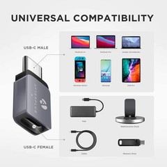 USB-C Male-to-Female Extender, 80Gbps, 240W PD, 8K@60Hz, 2-Pack