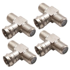 4X TV Cable Splitter F Male to Dual Female 3 Way coaxial Cable Splitter combiner