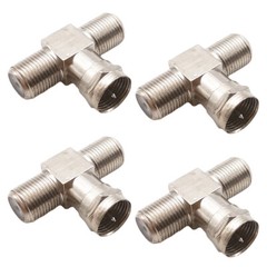 4X TV Cable Splitter F Male to Dual Female 3 Way coaxial Cable Splitter combiner