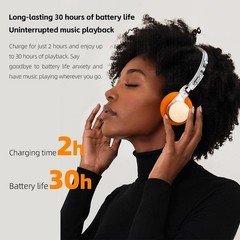 FiiO EH11 Lightweight Over-Ear Bluetooth Headphones, LDAC,Dual Device(Off-White)
