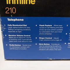AT&T Trimline 210 Corded Telephone NOS Open Box White Hearing Aid Phone