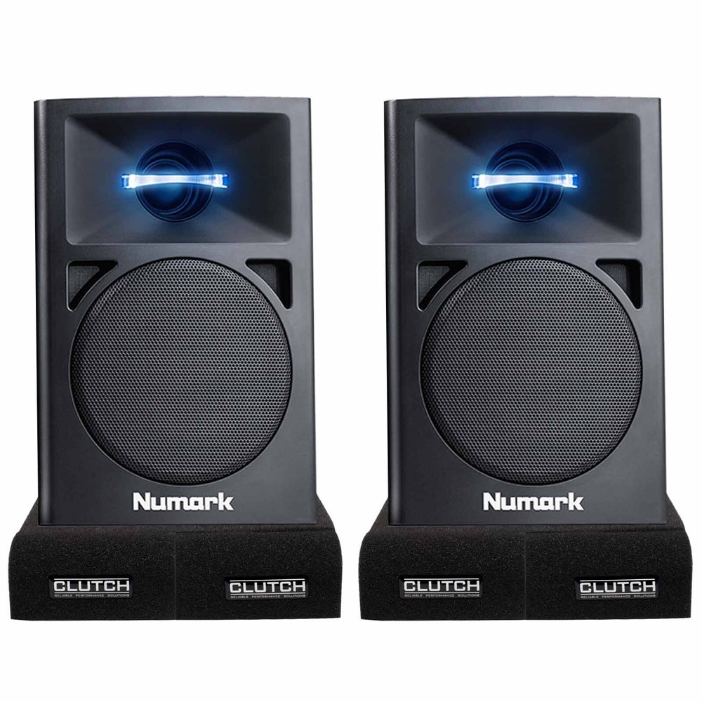 Powered Active Desktop Computer Recording DJ Monitor Speakers w Isolator Pads