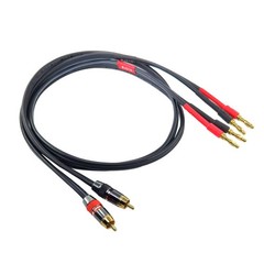 WJSTN Banana Plug to RCA Speaker Cable 6FT, Red+Black