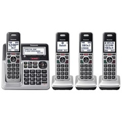 Panasonic Cordless Phone System Answering Machine 4 Handset Bluetooth Silver #4