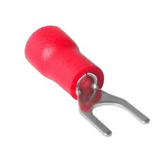 200pcs RED FORK SPADE TERMINAL 22-16GA #8 VINYL INSULATED CRIMP WIRE CONNECTOR