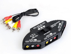 AV SWITCHER AV Switch 3 Way Outlets Converter Port Splitter RCA Audio Video AV S