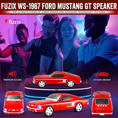 Blue WS-1967 Car Bluetooth Portable Speaker with LED AUX USB FM Rechargeable