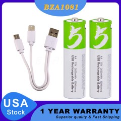 Lot USB AA AAA 9V C D Lithium ion Rechargeable Battery 1.5V Fast Charge Type C